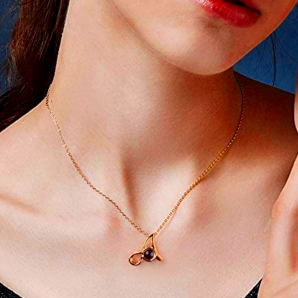 Mooham Initial 'C' Personalized I‎ Live You Pendant Necklace - English